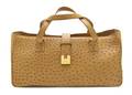 A Lambertson Truex Tan Ostrich Bag
