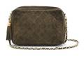 A Chanel Olive Green Suede Quilted Bag