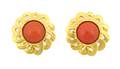 A Pair of Chanel Goldtone and Coral Earclips