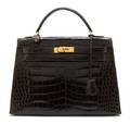 An Hermes Brown Crocodile Kelly Bag