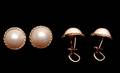 187 Pair Mabe Pearl and 14kt Gold Earrings