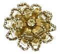 A Miriam Haskell Green Crystal Floral Brooch