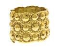 A Chanel Textured Goldtone Hinged Cuff Bracelet