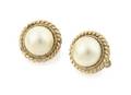 A Pair of Ciner Goldtone and Faux Pearl Earclips