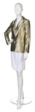 A Pauline Trigere Gold Lame Evening Jacket