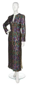 A Pauline Trigere Aztec Print Evening Coat