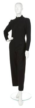A Pauline Trigere Black Wool Jumpsuit