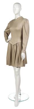 A Pauline Trigere Taupe Cashmere Dress