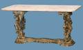 183 18th19th C Italian Shell Carved Marble Top Table