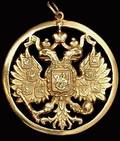 273 Russian Imperial Eagle Yellow Gold Pendant