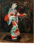 254 Geisha Doll Oil on Canvas Board