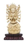 A Carved Ivory Model of a MultiArmed Deity