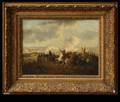 264 19th Century Battle Scene Oil on Canvas