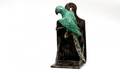 227 Majolica Pottery Parrot Hanging Wall Bracket