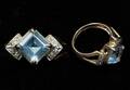 188 14kt Aquamarine or Topaz and Diamond Ring