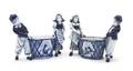 A Pair of Delft Ceramic Figural Jardinieres