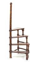 A Set of Continental Mahogany Library Steps