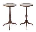 A Pair of George III Style Mahogany Tilt Top Tables