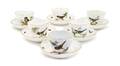 A Meissen Porcelain Ornithological Cased Demitasse Set