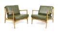 A Pair of Danish Open Arm Lounge Chairs Selig