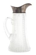 An American Sterling Silver Mounted Glass Pitcher