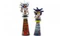 475 Pr Gavin Heath Art Glass African MF Sculpture