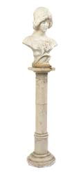An Italian Carved Alabaster Bust