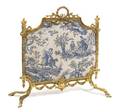 A Neoclassical Gilt Bronze Fire Screen