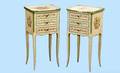 139 Pair French Hand Painted 3 Drawer End Tables