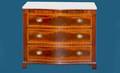 302 Mahogany Sheraton Style Inlaid Server w Marble Top