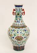 Chinese Polychromed Ducai Porcelain Vase