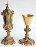 327 Two French Gilt Silver Chalice and Ciborium