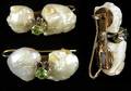 323 Pair Baroque Pearl and Peridot Earrings