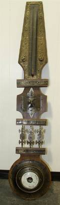 A French Pine and Patinated Metal Barometer