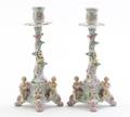 A Pair of German Porcelain Candlesticks
