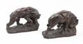 A Pair of American BronzeClad Plaster Animalier Bookends Dean for Kathodian Bronze Works