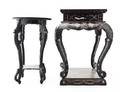 Two Chinese MotherofPearl Inlaid Wood Pedestals