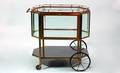 274 Antique Brass and Beveled Glass Tea Cart