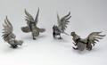 290 Four Silverplate Fighting Roosters