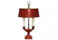 293 Antique Red Tole Student Lamp