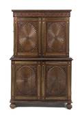 An AngloIndian Hardwood and Brass Mounted Chest on Chest