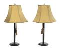 A Pair of Ebonized Table Lamps