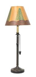 A Patinated Metal Table Lamp