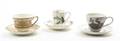 A Collection of English Porcelain Demitasse Cups and Saucers