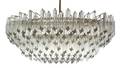 A Murano Glass and Brushed Steel Chandelier