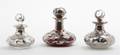 Three American Silver Overlay Scent Bottles