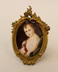 French Bronze Framed Miniature on Ivory