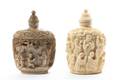 Two Carved Bone Snuff Bottles