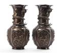A Pair of Japanese Bronze Vases