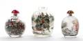 A Group of Three Interior Painted Snuff Bottles